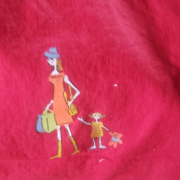 Vintage Rare Dress with Jacket w/Painted Shoppers - Picture 7 of 10